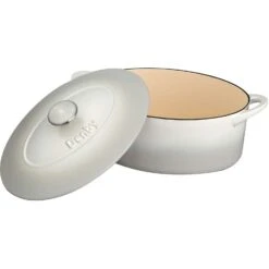 Denby Natural Canvas Gietijzeren Pot Ovaal Ø28 Cm, Wit -Keukengerei Winkel denby gietijzeren pot ovaal 28 cm 1