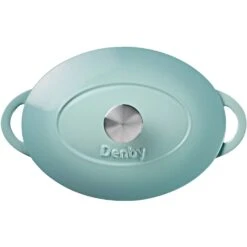Denby Pavilion Gietijzeren Pot Ovaal Ø28 Cm, Lichtblauw -Keukengerei Winkel denby gietijzeren pot ovaal 28 cm 5