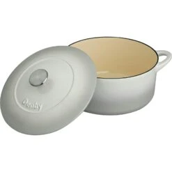 Denby Natural Canvas Gietijzeren Pot Rond Ø26 Cm, Wit -Keukengerei Winkel denby gietijzeren pot rond 26 cm 1