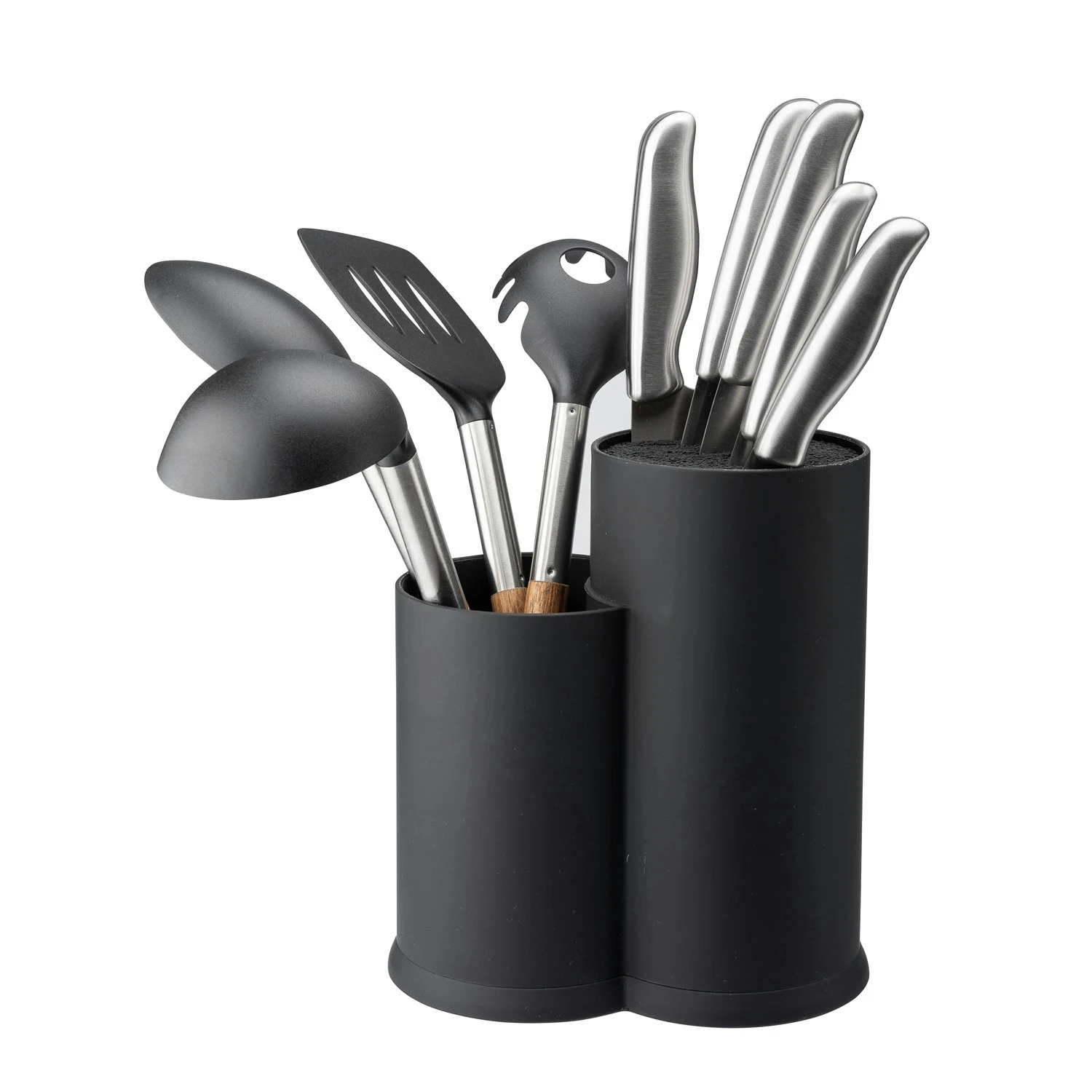 Dorre Wide Knife Blocks & Utensil Holder, Black 4 Dorre Wide Knife Blocks & Utensil Holder, Black - Afbeelding 2