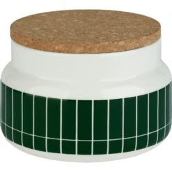 Marimekko Tiiliskivi Pot 70 Cl, Wit / Donkergroen