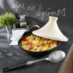 Staub Small Tajine With Ceramic Lid, Creme -Keukengerei Winkel staub small tajine with ceramic lid creme 4